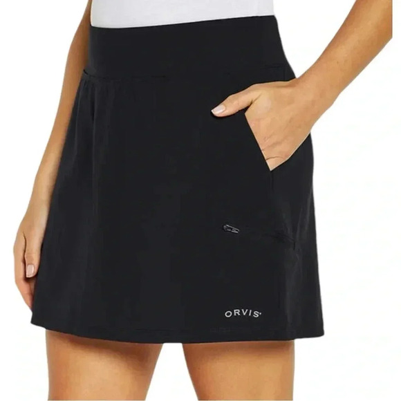 ORVIS Black Skort sz S Lightweight Polyester/Spandex Pockets Athleisure Sporty - Picture 1 of 10